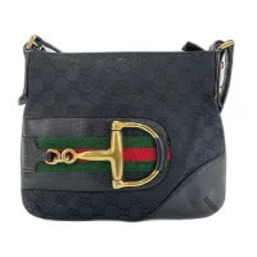 Gucci Horsebit Shoulder Bag Black